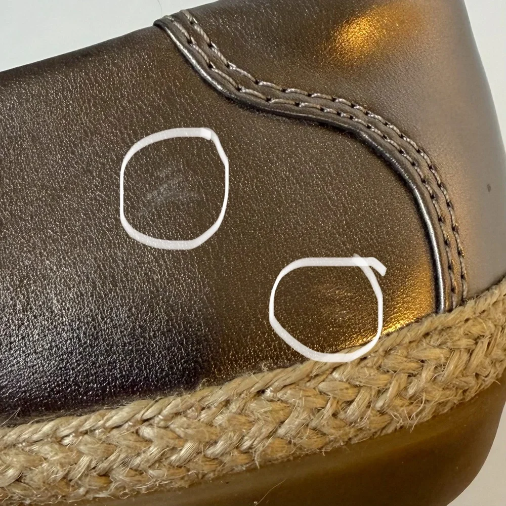 Clarks Collection Danelly Adira Metallic Espadrille Loafer Flats Pewter Gold 8.5 - Picture 15 of 15